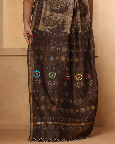 Amy Bagru Hand Block Printed Chanderi Saree with Blouse