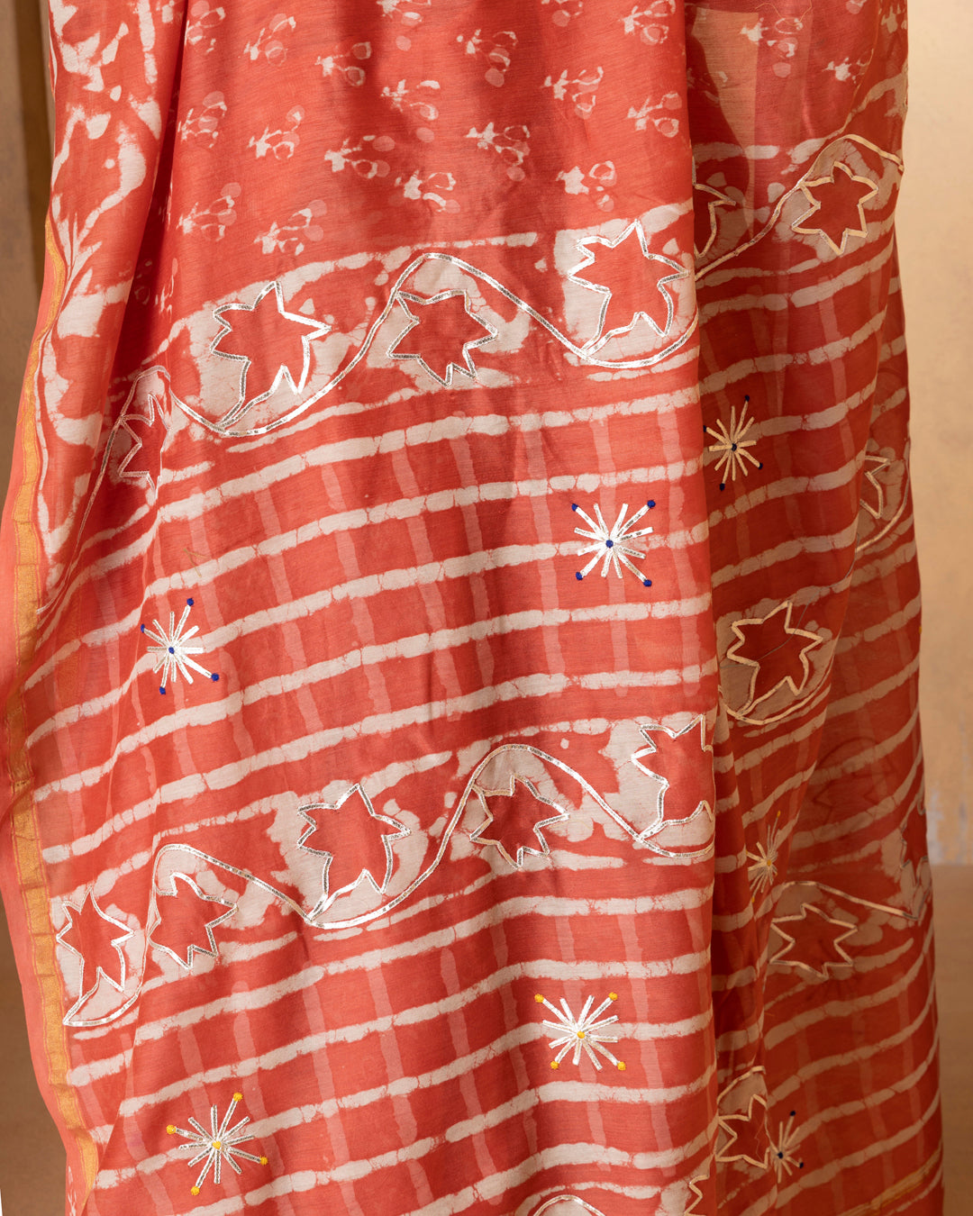 Diya Chanderi Dabu Print Saree with Blouse