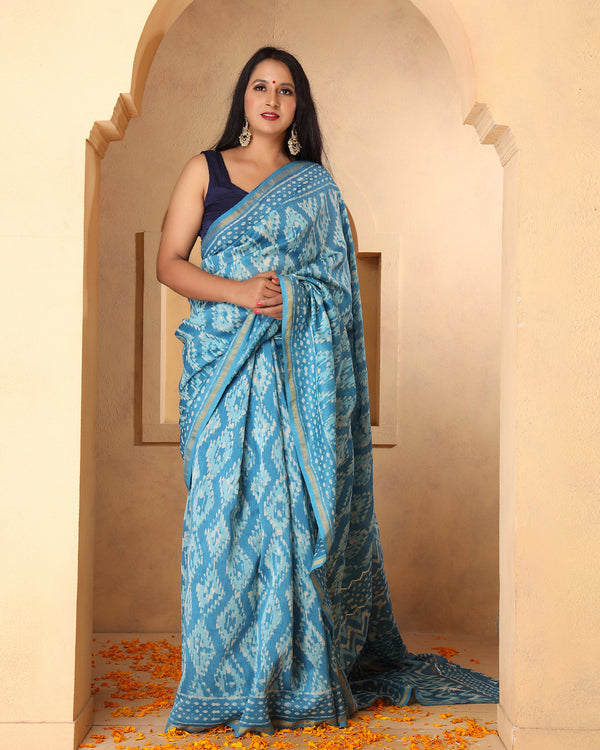 Ekta Chanderi Dabu Print Saree with Blouse