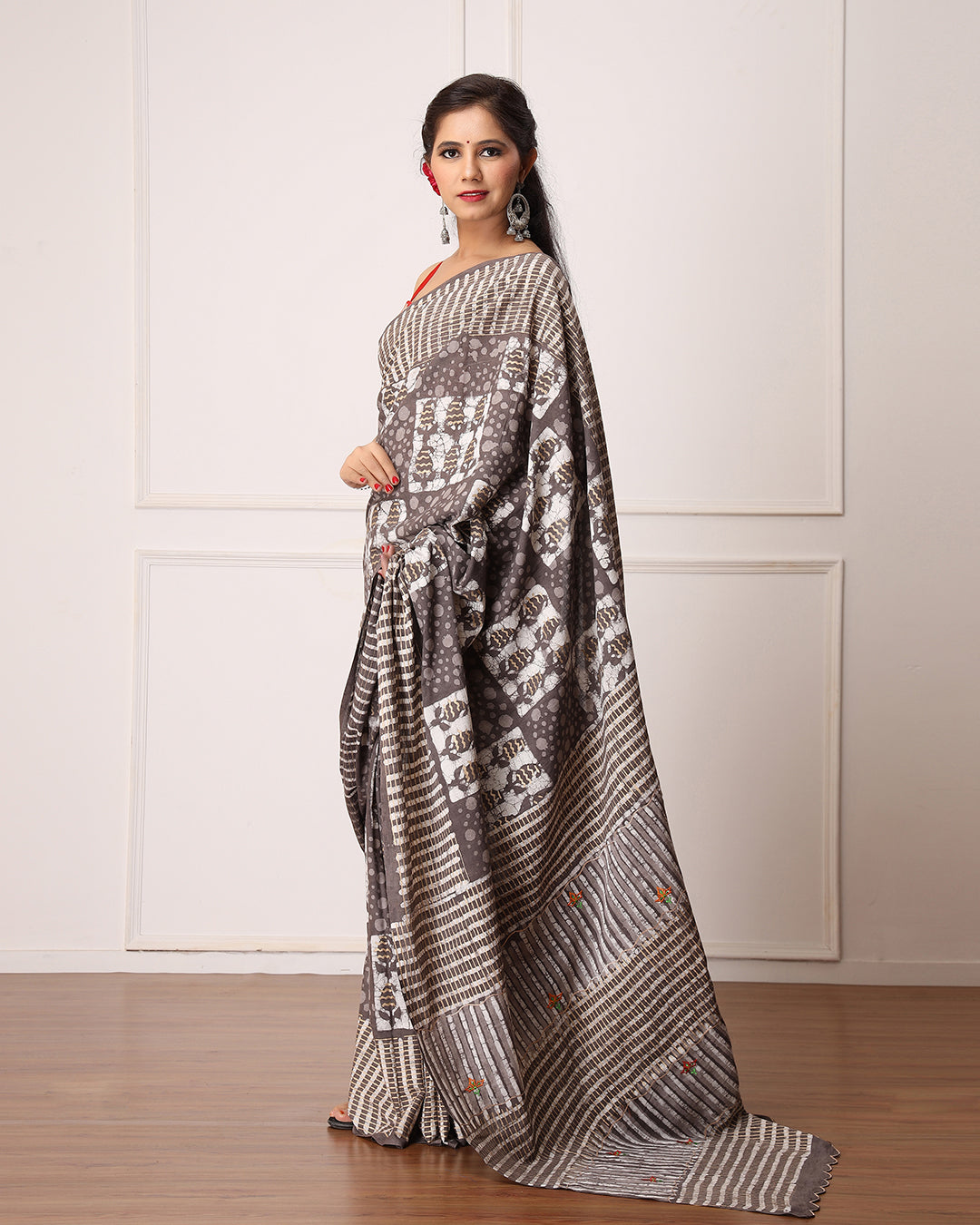 Rana Kashish Dabu Print Cotton Saree with Blouse