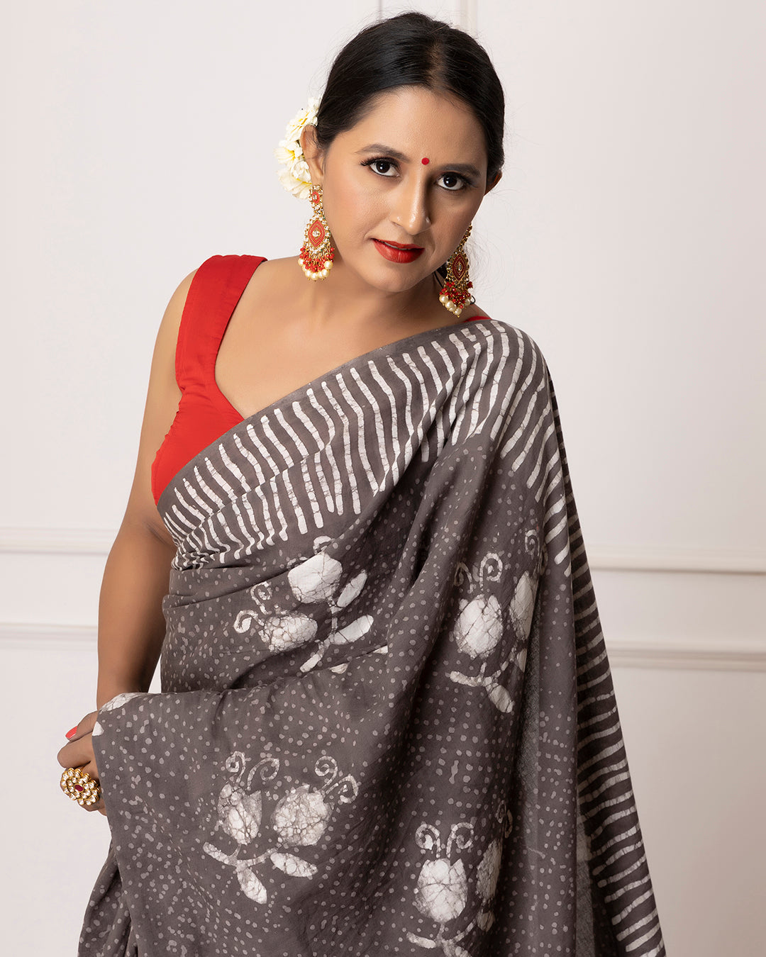 Rani Kashish Dabu Print Cotton Saree with Blouse